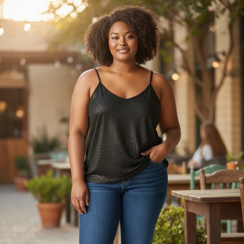 Dark green iridescent camisole
